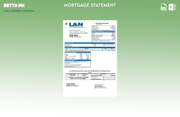 Модерен стил на САД Кентаки L&N Сојузна кредитна унија шаблон за изјава за хипот